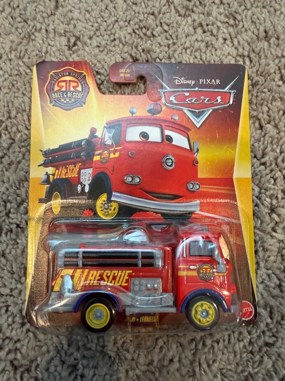 Disney Pixar Cars Race and Rescue Red Fire Truck. Die-cast metal 1:55 scale